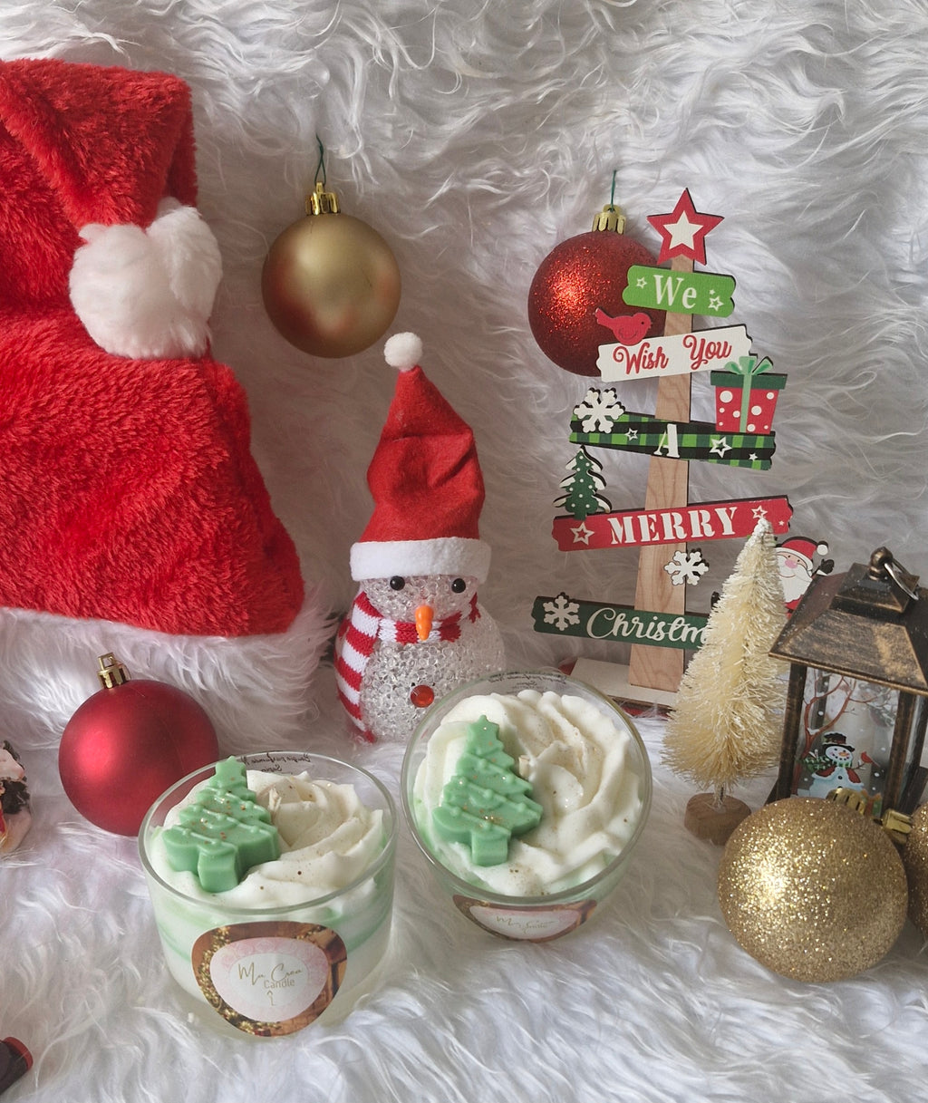 Bougie Noël sapin 170g cire soja parfum conifère naturel