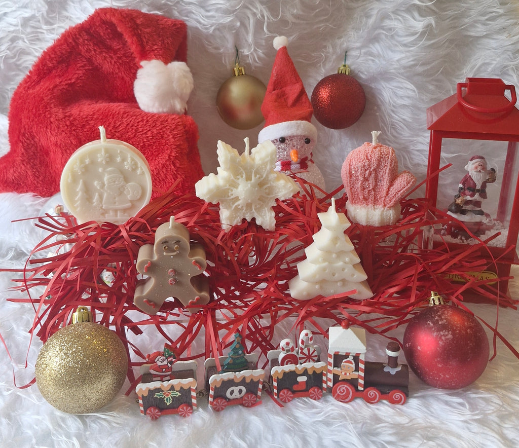 Coffret bougies Noël vue détail design festif