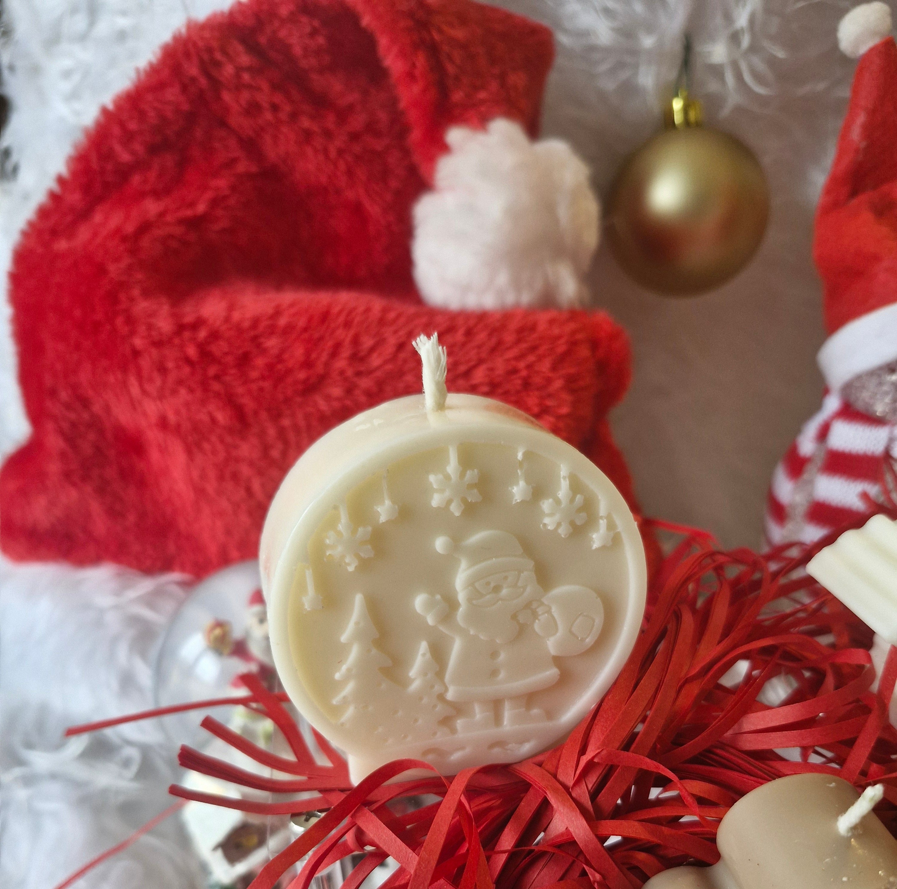 Bougie décorative Noël forme cercle de Noël cire soja