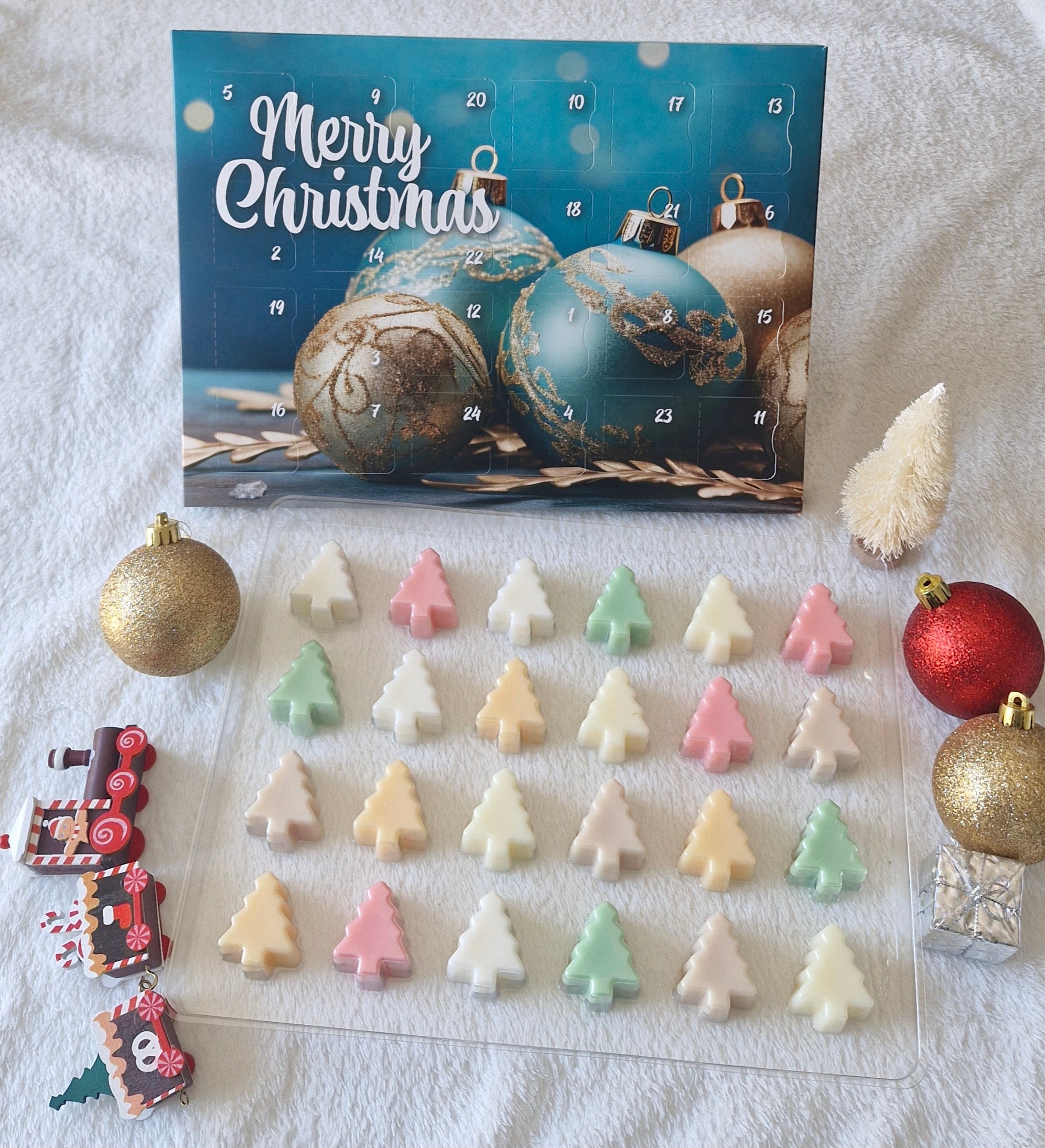 Calendrier de l'avent 24 fondants parfumés cire végétale Noël