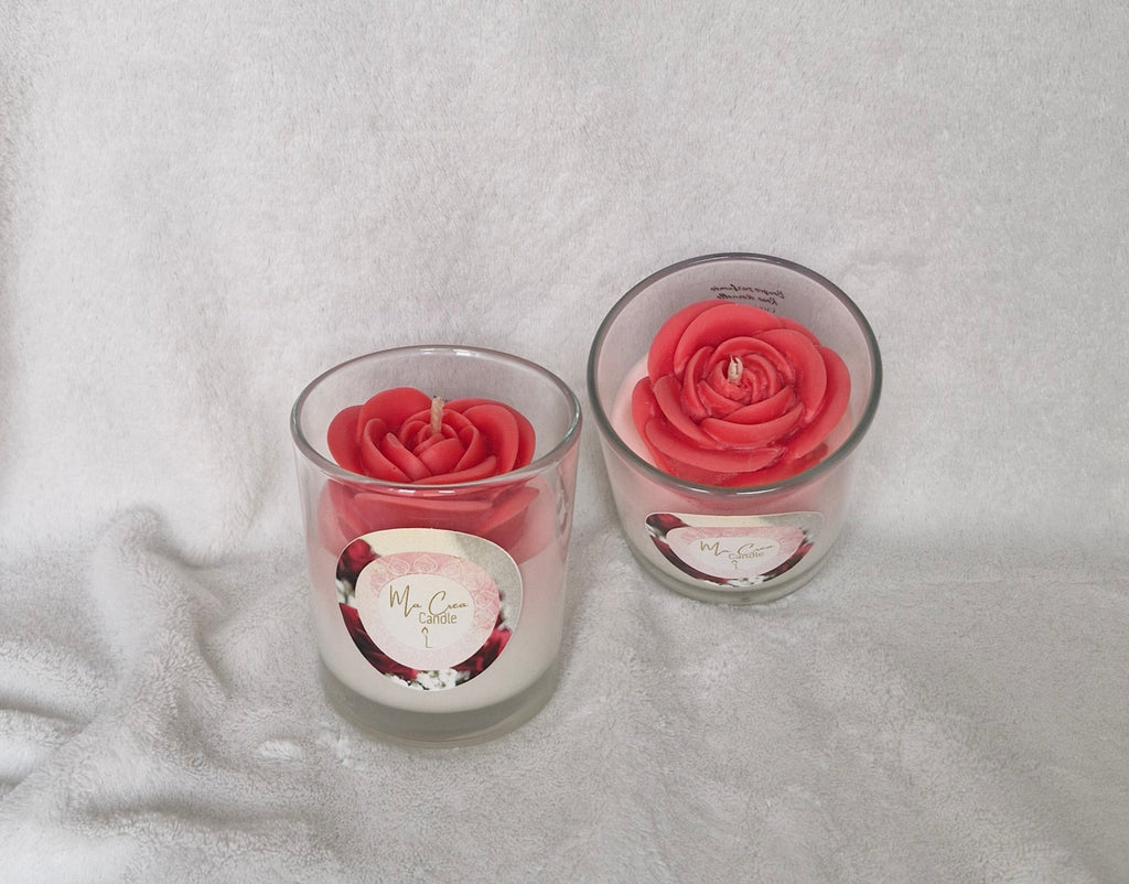 Bougie rose éternelle cire 100% végétale s9ja