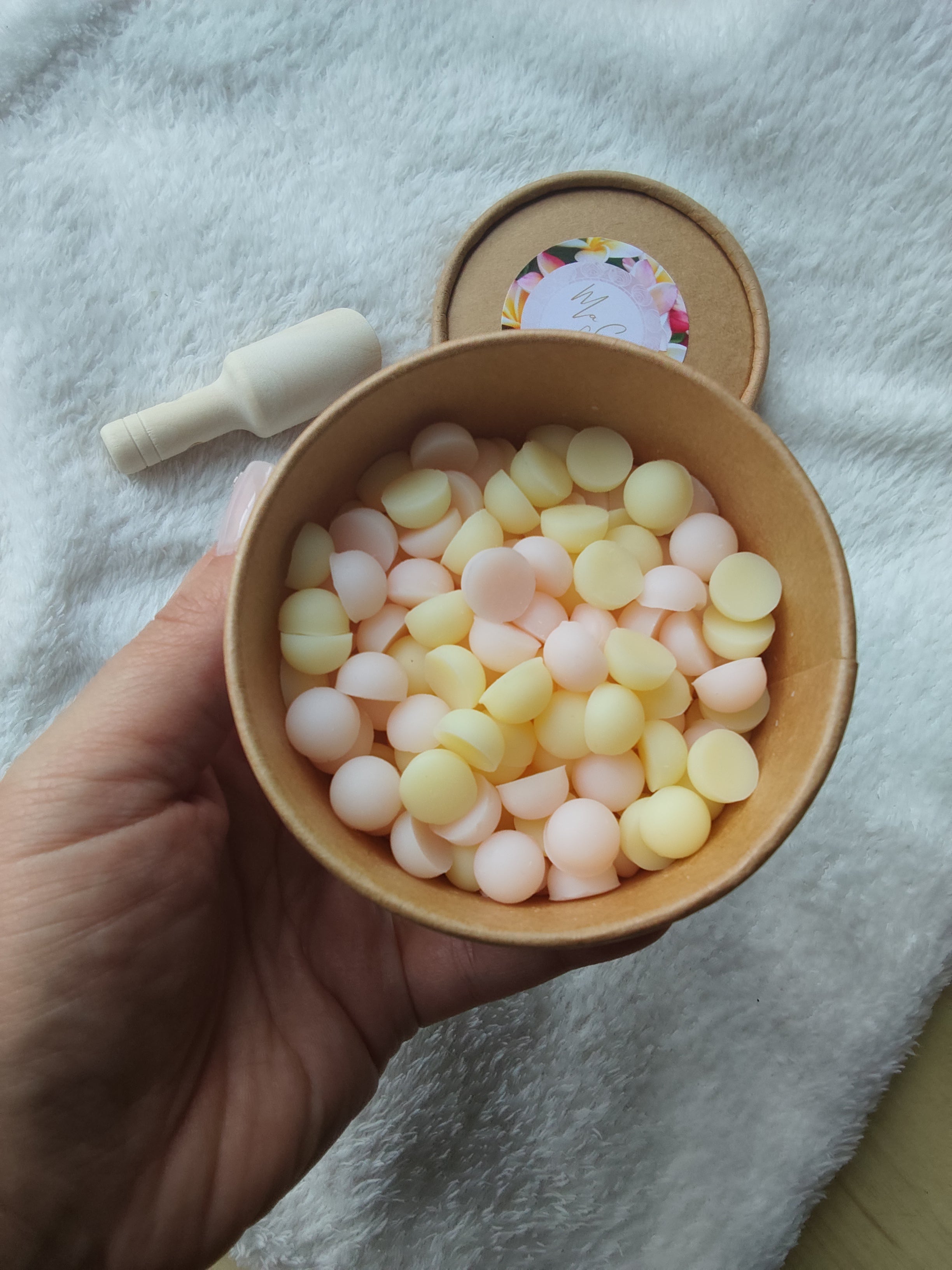 Box fondants parfumés - cire végétale - Monoï rosée