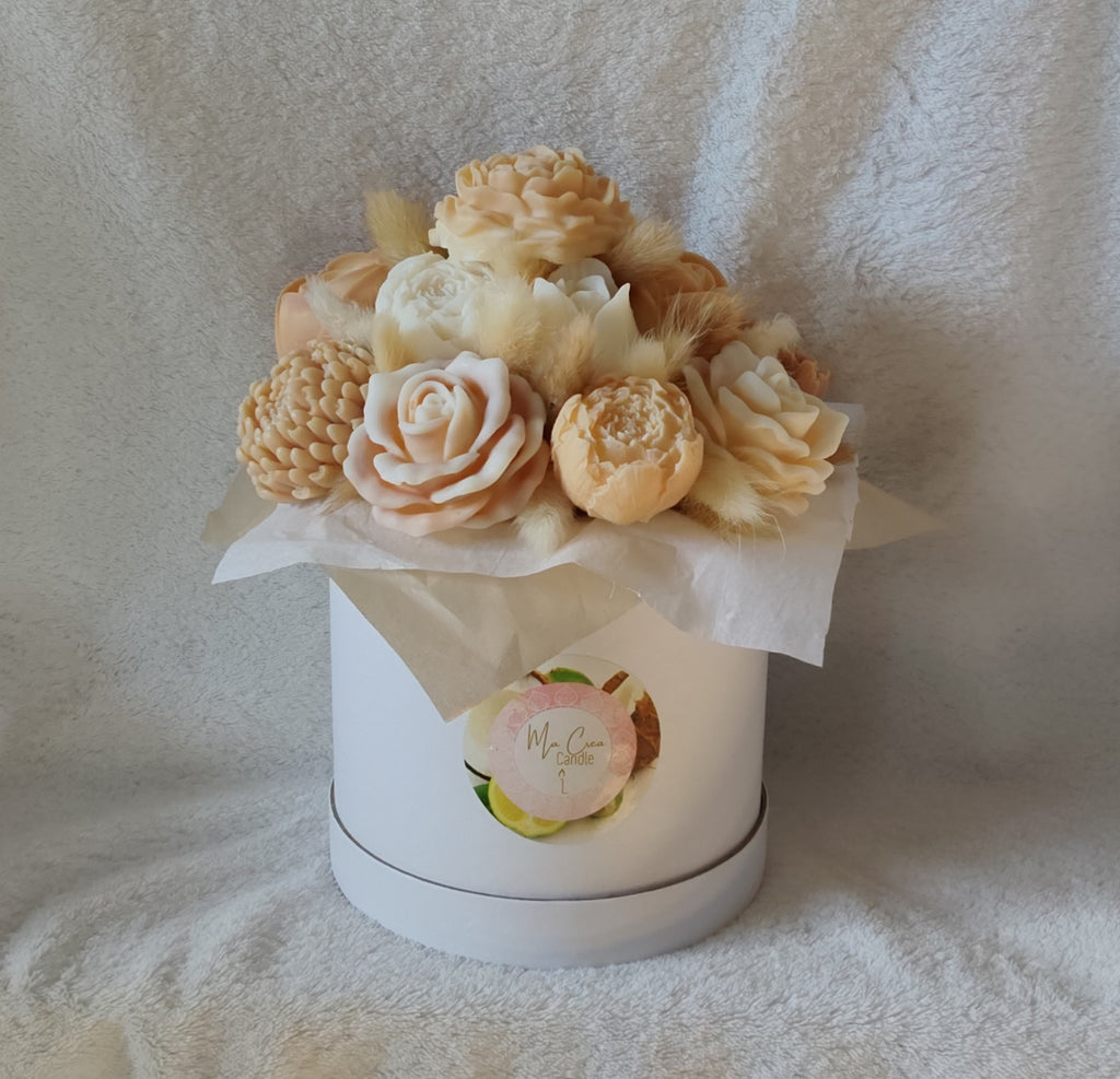 Détail des fleurs du bouquet parfumé coco citron vert