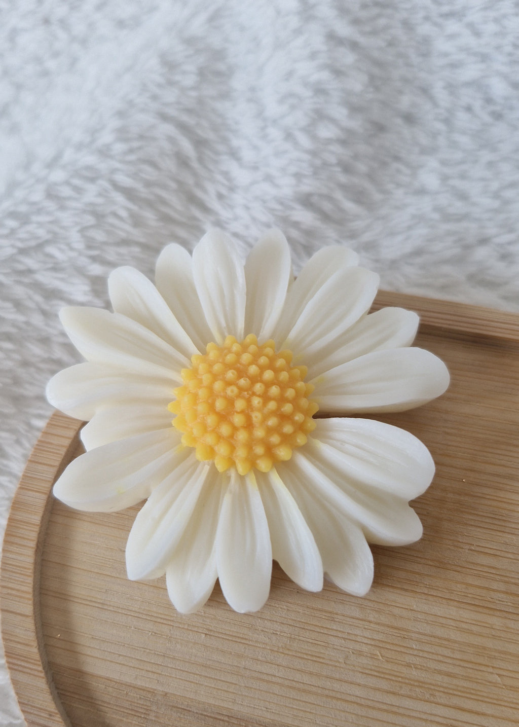 Fondants parfumés marguerite cire végétale forme fleur