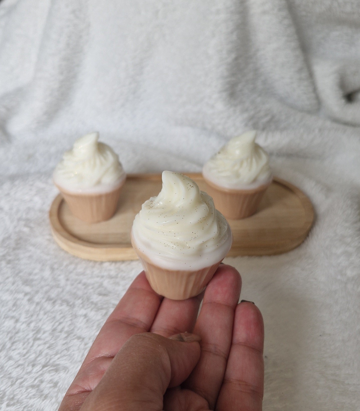 Fondant parfumé forme gourmande cupcake cire végétale 40g