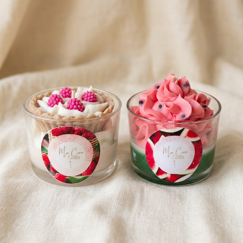 Duo de bougies Framboise et Pastèque Ma Crea Candle