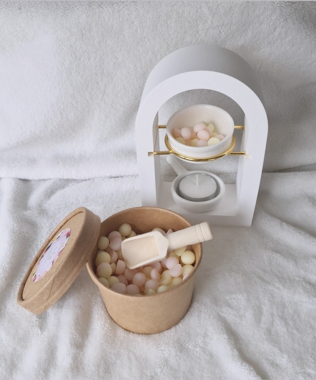 Box fondants parfumés - cuillère doseur - Cire 100% végétale